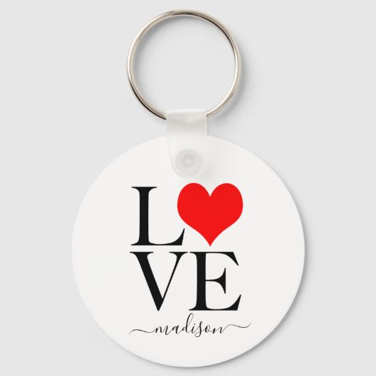 Trendy LIEFDE Gepersonaliseerde Naam Sleutelhanger (Achterkant)