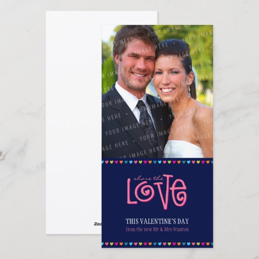 TRENDY LIEFDE PHOTOCARD :: LIEFDESBRIEVEN 1P FEESTDAGENKAART (Voorkant / Achterkant)