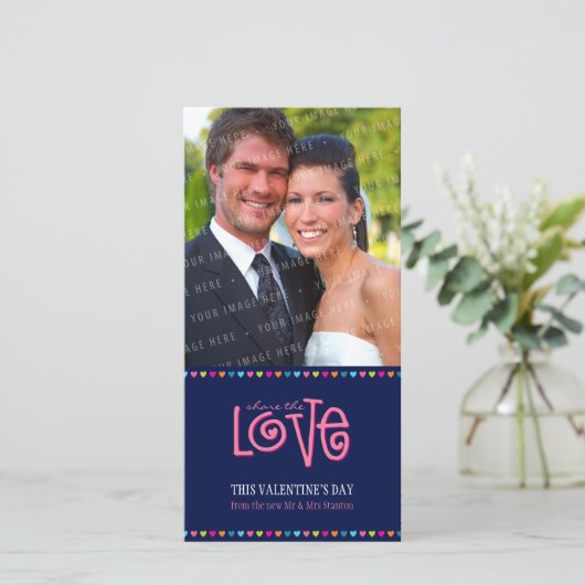 TRENDY LIEFDE PHOTOCARD :: LIEFDESBRIEVEN 1P FEESTDAGENKAART (Staand voorkant)