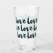 Trendy liefde typografie op Pastel Blue Glas (Achterkant)