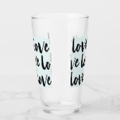 Trendy liefde typografie op Pastel Blue Glas (Links)