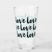 Trendy liefde typografie op Pastel Blue Glas (Voorkant)