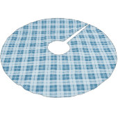 Trendy Light Blue Kersttartan Kerstboom Rok (Gekanteld)