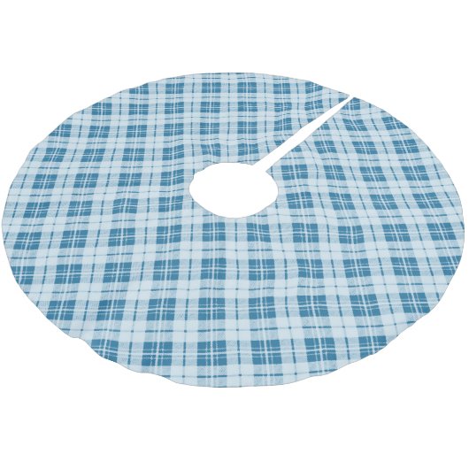 Trendy Light Blue Kersttartan Kerstboom Rok (Gekanteld)