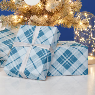 Trendy Light Blue tartan Cadeaupapier