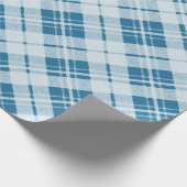 Trendy Light Blue tartan Cadeaupapier (Hoek)