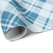 Trendy Light Blue tartan Cadeaupapier (Rol Hoek)