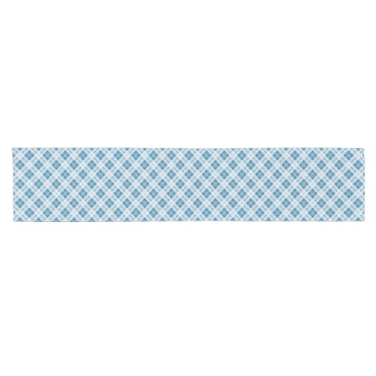 Trendy Light Blue tartan Korte Tafelloper (Horizontaal)