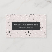 Trendy Light Blush & Charcoal Grey Terrazzo Visitekaartje (Voorkant)