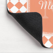 Trendy Light Oranje Gecontroleerde naam Muismat (Hoek)