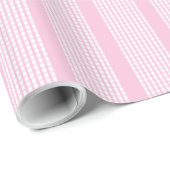 Trendy Light Pink Checkered Birthday Gift Wrap Cadeaupapier (Rol Hoek)