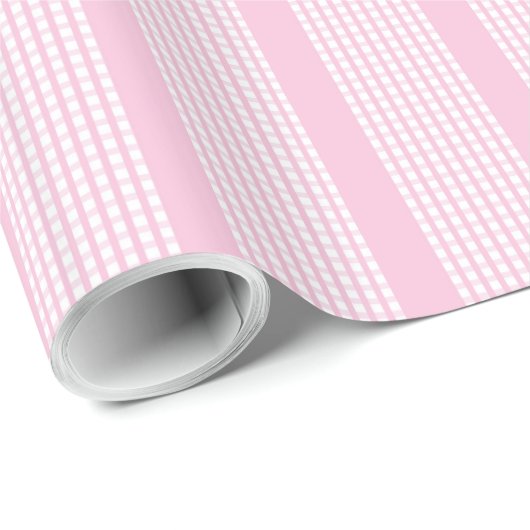 Trendy Light Pink Checkered Birthday Gift Wrap Cadeaupapier (Rol Hoek)