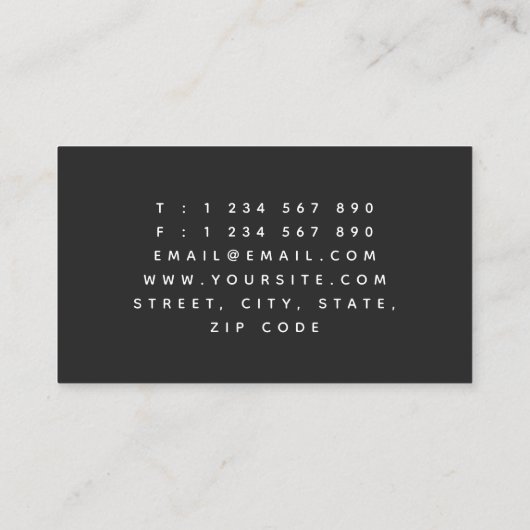 Trendy Lightning Electric Light Electrice Classy Visitekaartje (Achterkant)