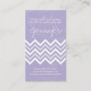 Trendy Lila Chevron mammecards Contactkaartje