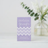 Trendy Lila Chevron mammecards Contactkaartje (Staand voorkant)