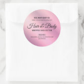 Trendy Lila Cosmetic Beauty Eigen Productlabel Ronde Sticker (Tas)