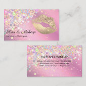 Trendy Lila Glitter Sprinkle Makeup Artist Visitekaartje (Voorkant / Achterkant)