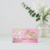 Trendy Lila Glitter Sprinkle Makeup Artist Visitekaartje (Staand voorkant)