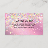 Trendy Lila Glitter Sprinkle Makeup Artist Visitekaartje (Achterkant)