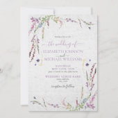 Trendy Lila Lavender Floral Foto Garden Wedding Kaart (Voorkant)