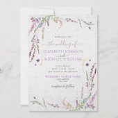 Trendy Lila Lavender Floral Garden Wedding Kaart (Voorkant)