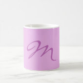 Trendy Lila Orchidee kleur Monogram Initiaal Lette Koffiemok (Center)