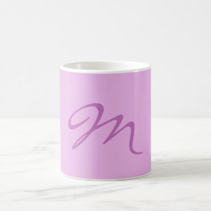 Trendy Lila Orchidee kleur Monogram Initiaal Lette Koffiemok