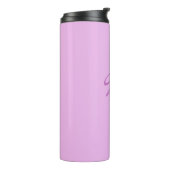 Trendy Lila Orchidee kleur Monogram Initiaal Lette Thermosbeker (Gedraaid links)