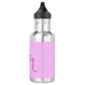 Trendy Lila Orchidee kleur Monogram Initiaal Lette Waterfles (Rechts)