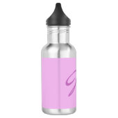 Trendy Lila Orchidee kleur Monogram Initiaal Lette Waterfles (Links)