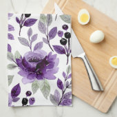 Trendy Lila Paars Floral Pattern Theedoek (Quarter Fold)