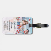 Trendy Lila Shopping meiden in het Bagagelabel van (Achterkant horizontaal)