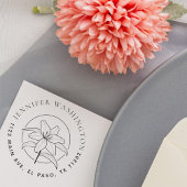 Trendy Lily Bloemen Ronde Naam Retouradres Rubberstempel