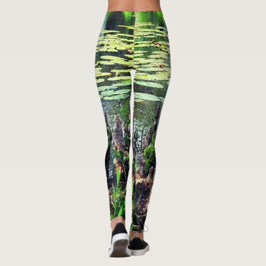 Trendy Lily Pad Camouflage look Leggings (Achterkant)