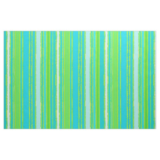 Trendy Lime Green Aqua Turquoise Stripes Pattern Stof (Fat Quarter)