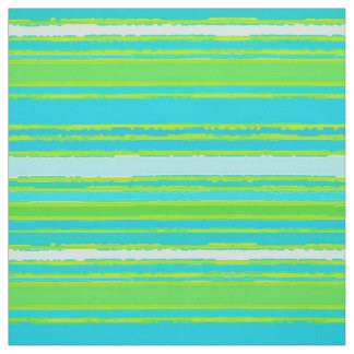 Trendy Lime Green Aqua Turquoise Stripes Pattern Stof