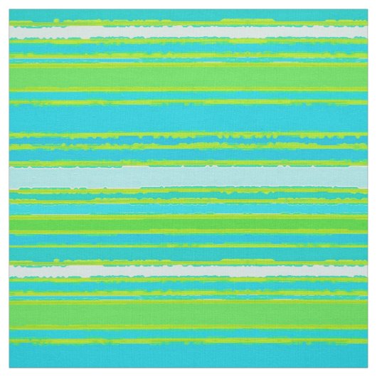 Trendy Lime Green Aqua Turquoise Stripes Pattern Stof (Swatch)