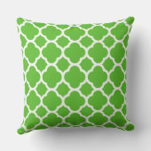 Trendy Lime Green Quatrefoil Pattern Buitenkussen (Achterkant)