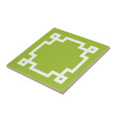 Trendy Lime Green White — hoofdgrens Griekenland Tegeltje (Zijkant)