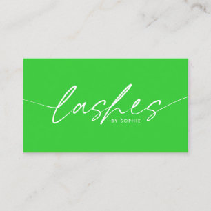 Trendy Lime Green Wimper Extensions wimpers Visitekaartje