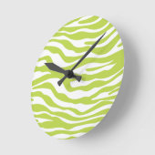 Trendy Lime Green Zebra Print Pattern Ronde Klok (Hoek)