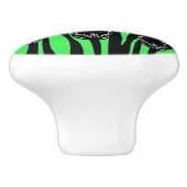 Trendy Lime Zebra Kudde op Zebraprint Keramische Knop (Zijkant)