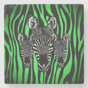 Trendy Lime Zebra Kudde op Zebraprint Stenen Onderzetter