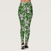 Trendy Lime Zebra Patroon Leggings (Achterkant)