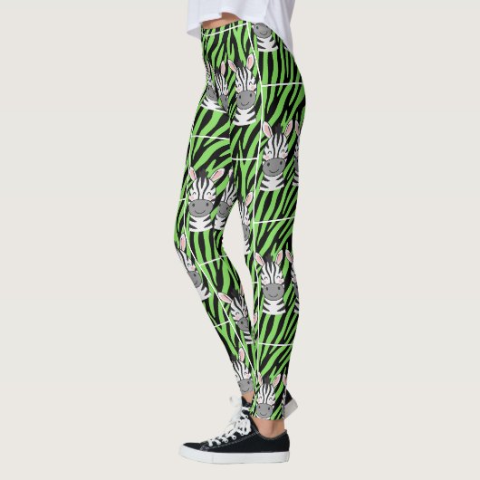 Trendy Lime Zebra Patroon Leggings (Links)