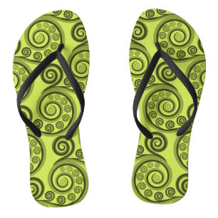 Trendy Limoen-Green koru Fern Leaves Teenslippers