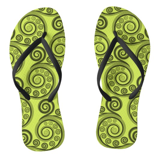 Trendy Limoen-Green koru Fern Leaves Teenslippers (Voetbed)