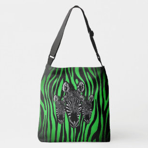 Trendy Limoen Zebra Herd op Zebra Print Crossbody Tas
