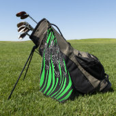 Trendy Limoen Zebra Herd op Zebra Print Golfhanddoek (Groen)