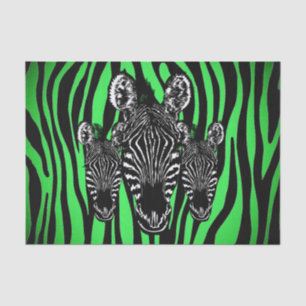 Trendy Limoen Zebra Herd op Zebra Print Tissuepapier